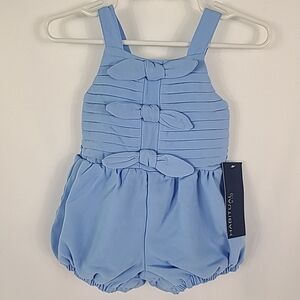 NEW Habitual Kids Baby Girl Periwinkle Blue Shorts Romper Sz 12 Months MSRP $42
